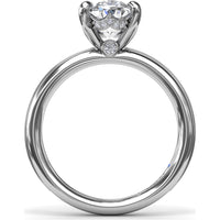 Engagement Ring Setting with Solitaire Shank and Pavé Detail for Oval Center Stone by Fana - 0.07 Carat Total Diamond Weight