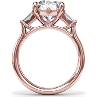 Engagement Ring Setting with Tapered Baguette Diamond Side Stones - 0.28 Carat Total Side Stone Weight by Fana