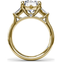 Engagement Ring Setting with Tapered Baguette Diamond Side Stones - 0.28 Carat Total Side Stone Weight by Fana
