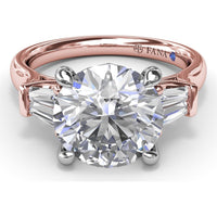 Engagement Ring Setting with Tapered Baguette Diamond Side Stones - 0.28 Carat Total Side Stone Weight by Fana