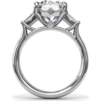 Engagement Ring Setting with Tapered Baguette Diamond Side Stones - 0.28 Carat Total Side Stone Weight by Fana