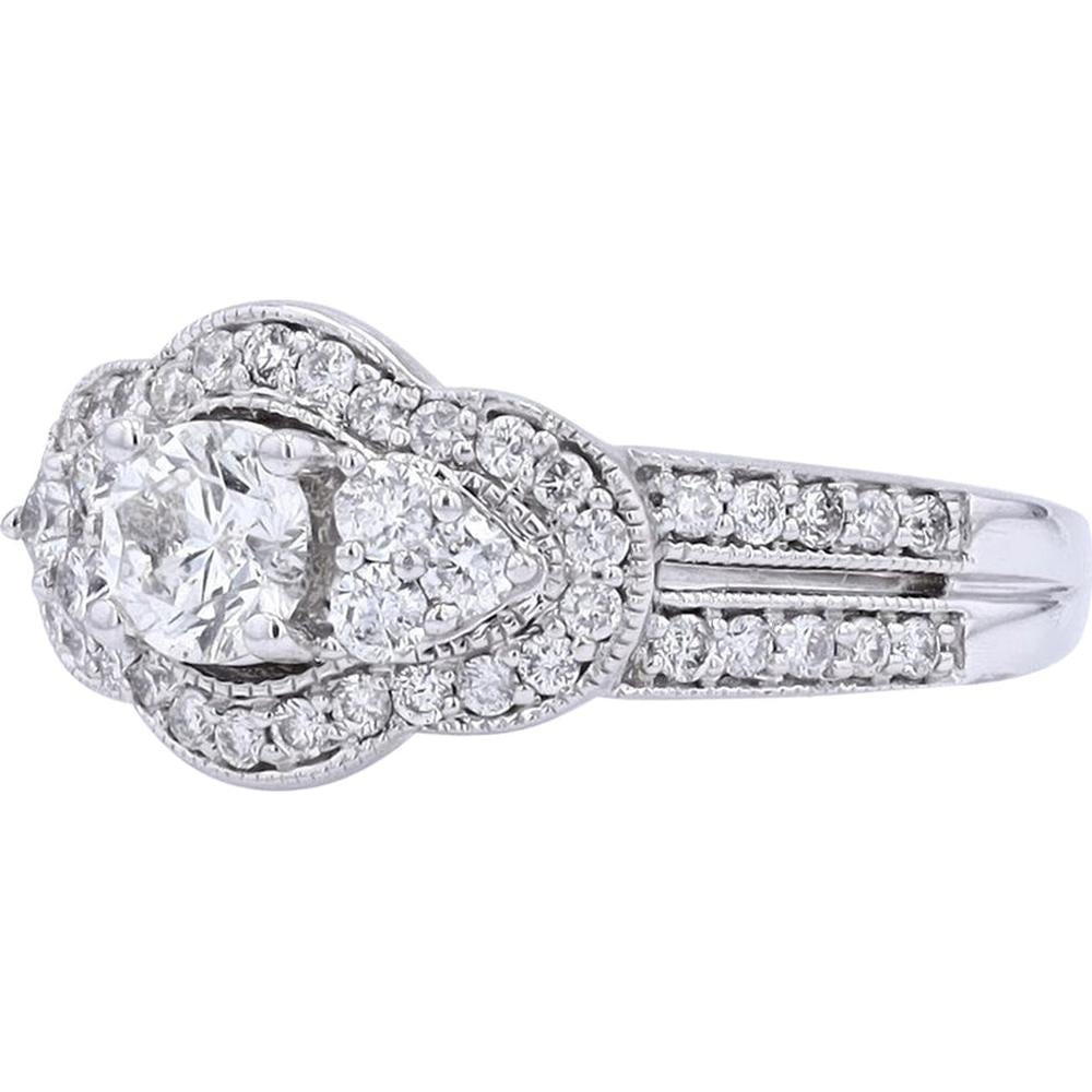 Eternal Love 14K White Gold Diamond Engagement Ring - 1.33 Carat Total Diamond Weight