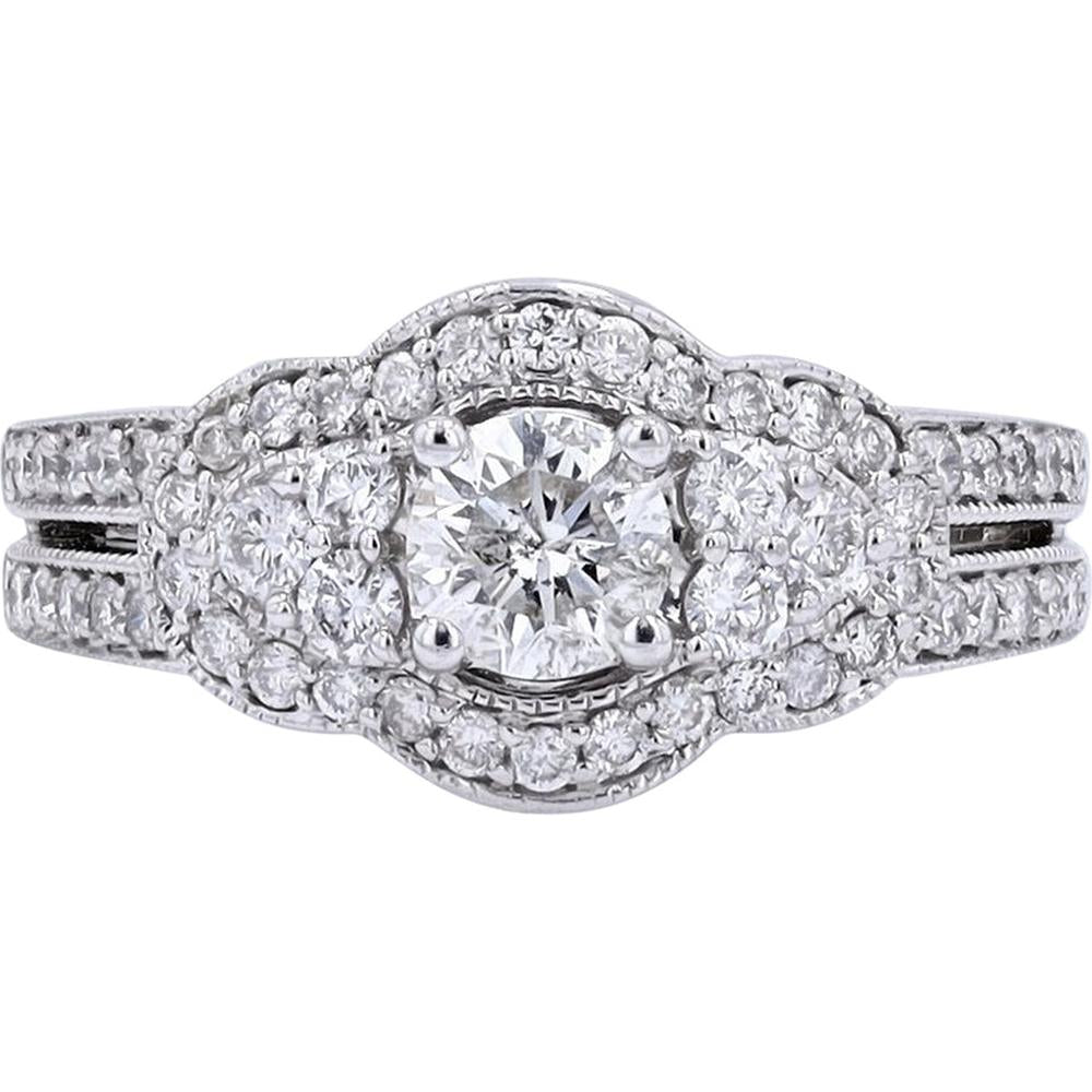 Eternal Love 14K White Gold Diamond Engagement Ring - 1.33 Carat Total Diamond Weight