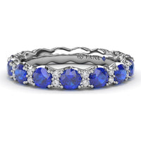 Eternity Band with Round Sapphires and Diamond Accents by Fana - 2.58 Carat Total Gemstone Weight