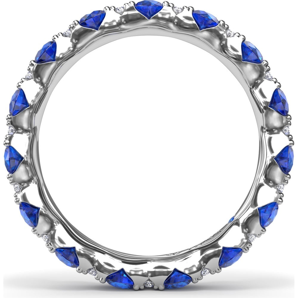 Eternity Band with Round Sapphires and Diamond Accents by Fana - 2.58 Carat Total Gemstone Weight