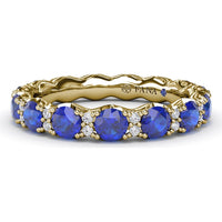 Eternity Band with Round Sapphires and Diamond Accents by Fana - 2.58 Carat Total Gemstone Weight
