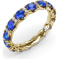 Eternity Band with Round Sapphires and Diamond Accents by Fana - 2.58 Carat Total Gemstone Weight