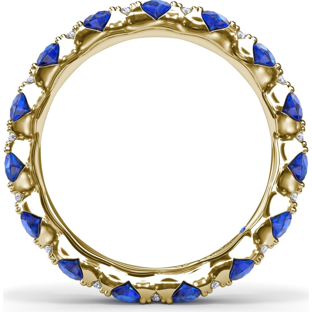 Eternity Band with Round Sapphires and Diamond Accents by Fana - 2.58 Carat Total Gemstone Weight