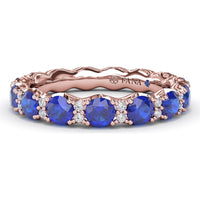 Eternity Band with Round Sapphires and Diamond Accents by Fana - 2.58 Carat Total Gemstone Weight