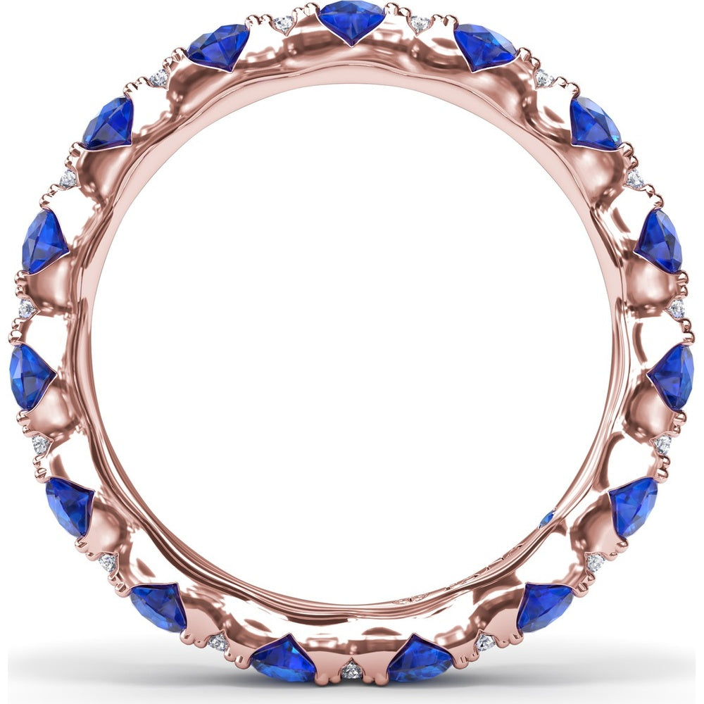 Eternity Band with Round Sapphires and Diamond Accents by Fana - 2.58 Carat Total Gemstone Weight