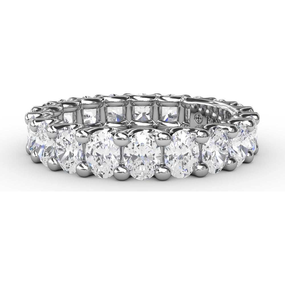 Eternity Band with Shared-Prong Set Oval Diamonds by Fana - 3.30 Carat Total Diamond Weight