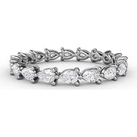 Eternity Band with Three-Prong Set Pear-Shaped Diamonds by Fana - 1.00 Carat Total Diamond Weight