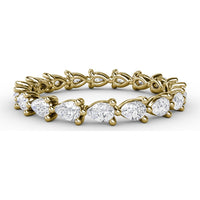 Eternity Band with Three-Prong Set Pear-Shaped Diamonds by Fana - 1.00 Carat Total Diamond Weight