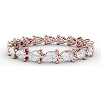 Eternity Band with Three-Prong Set Pear-Shaped Diamonds by Fana - 1.00 Carat Total Diamond Weight