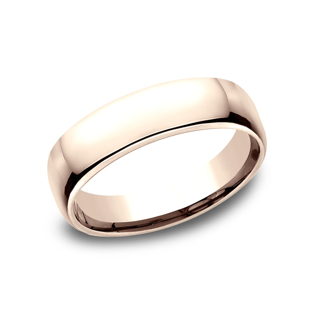 Euro Comfort-Fit ® Men's Wedding Band in 14K Rose Gold - 5.5mm Width by Benchmark