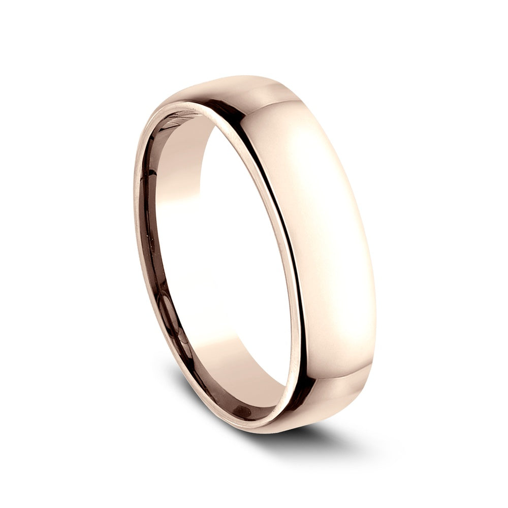 Euro Comfort-Fit ® Men's Wedding Band in 14K Rose Gold - 5.5mm Width by Benchmark