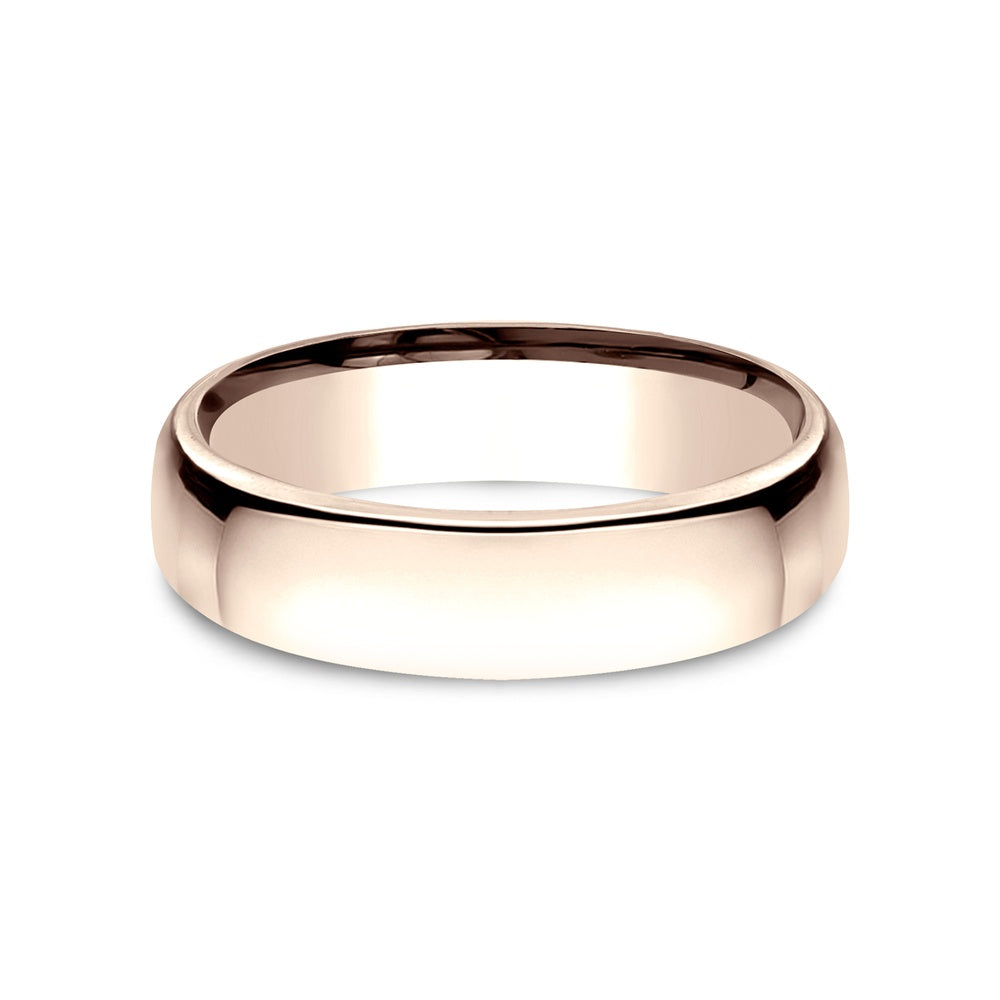 Euro Comfort-Fit ® Men's Wedding Band in 14K Rose Gold - 5.5mm Width by Benchmark