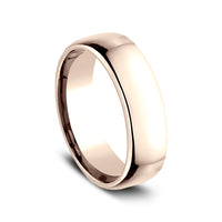 Euro Comfort-Fit® Men's Wedding Band in 14K Rose Gold - 6.5mm by Benchmark