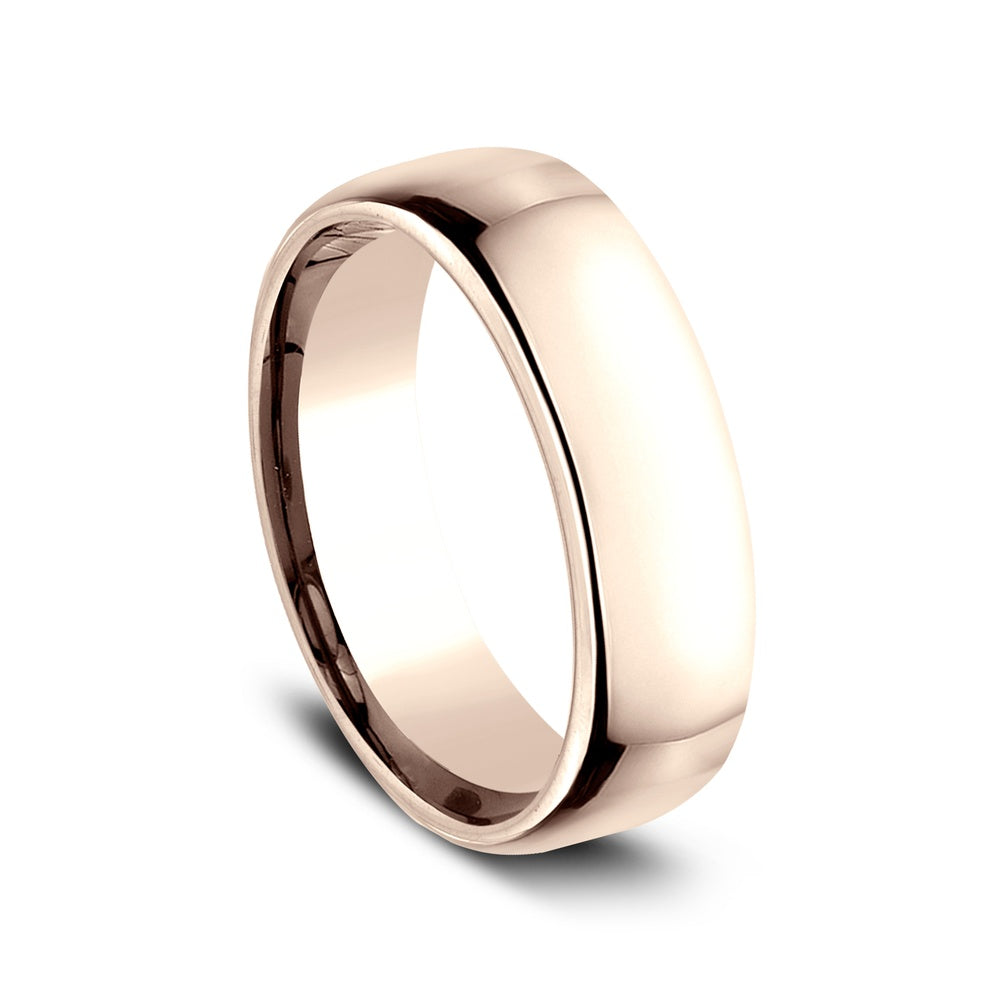 Euro Comfort-Fit® Men's Wedding Band in 14K Rose Gold - 6.5mm by Benchmark