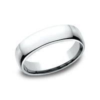 Euro Comfort-Fit ® Men's Wedding Band in 14K White Gold - 5.5mm Width by Benchmark