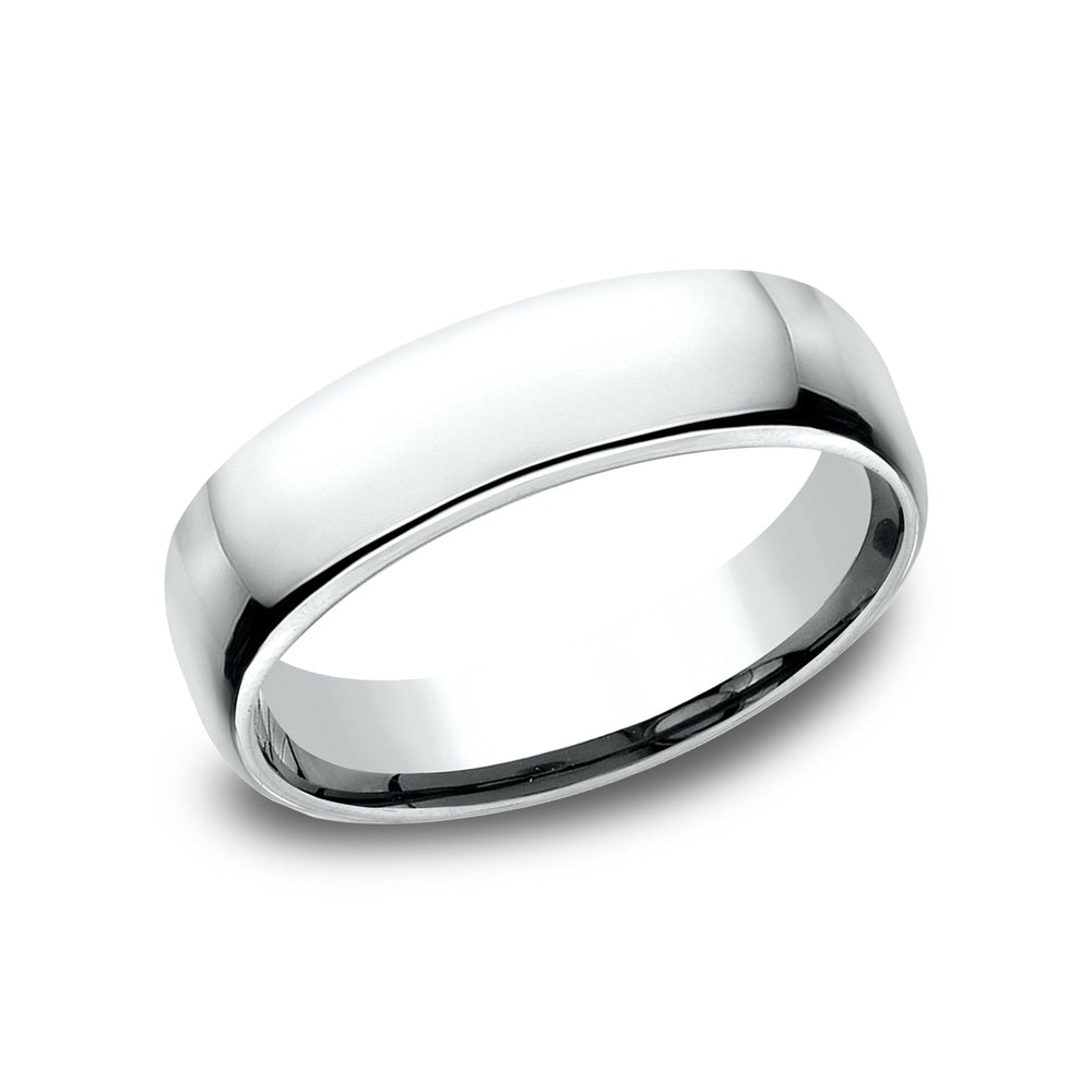 Euro Comfort-Fit ® Men's Wedding Band in 14K White Gold - 5.5mm Width by Benchmark