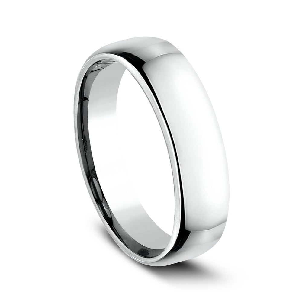 Euro Comfort-Fit ® Men's Wedding Band in 14K White Gold - 5.5mm Width by Benchmark