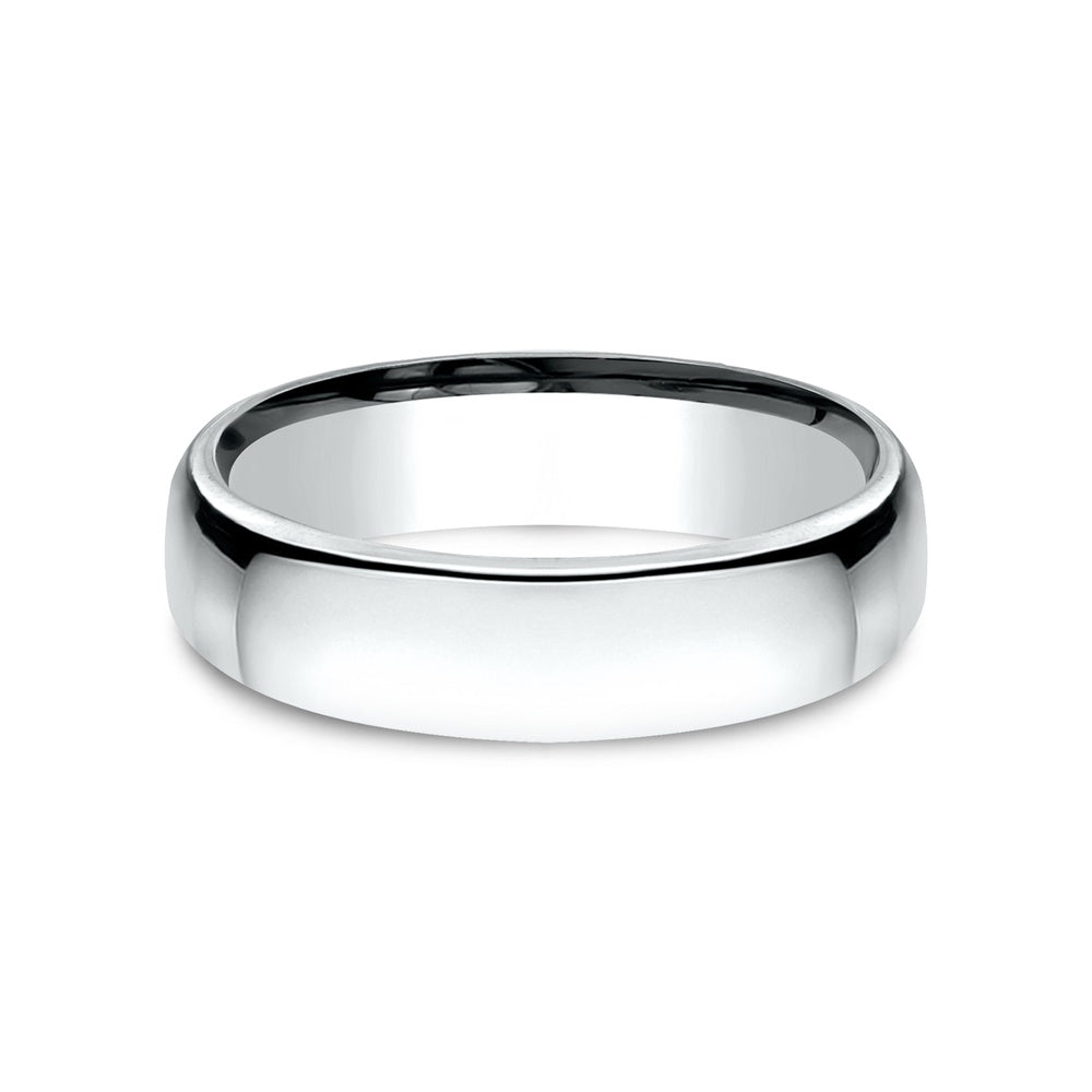 Euro Comfort-Fit ® Men's Wedding Band in 14K White Gold - 5.5mm Width by Benchmark