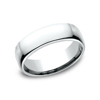 Euro Comfort-Fit® Men's Wedding Band in 14K White Gold - 6.5mm Width by Benchmark