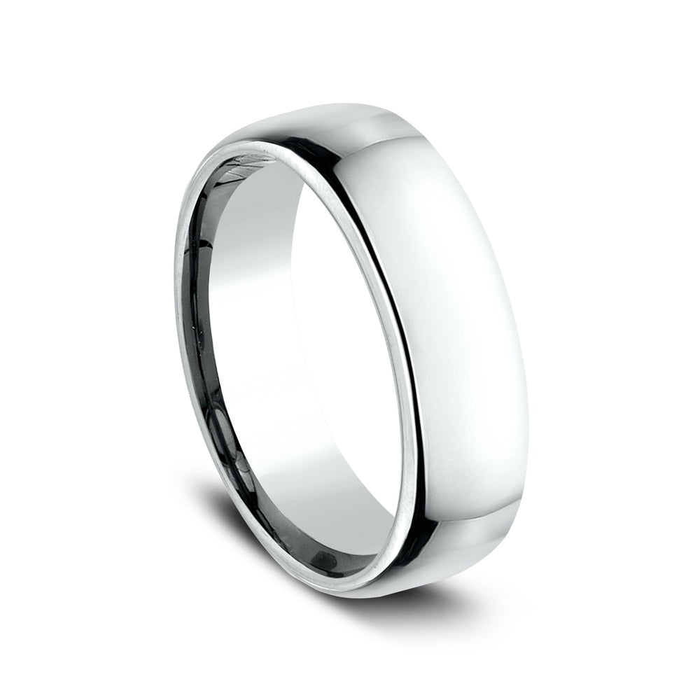 Euro Comfort-Fit® Men's Wedding Band in 14K White Gold - 6.5mm Width by Benchmark