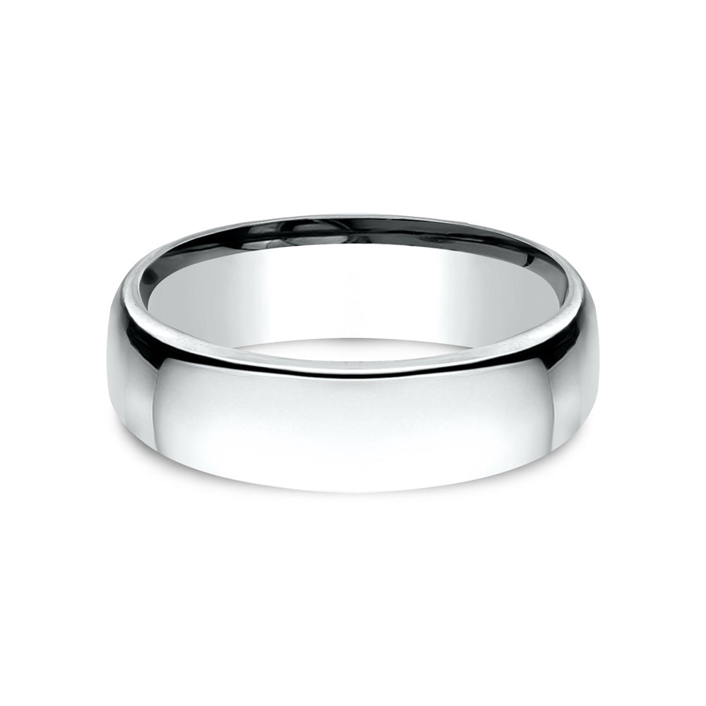 Euro Comfort-Fit® Men's Wedding Band in 14K White Gold - 6.5mm Width by Benchmark