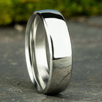 Euro Comfort-Fit® Men's Wedding Band in 14K White Gold - 6.5mm Width by Benchmark