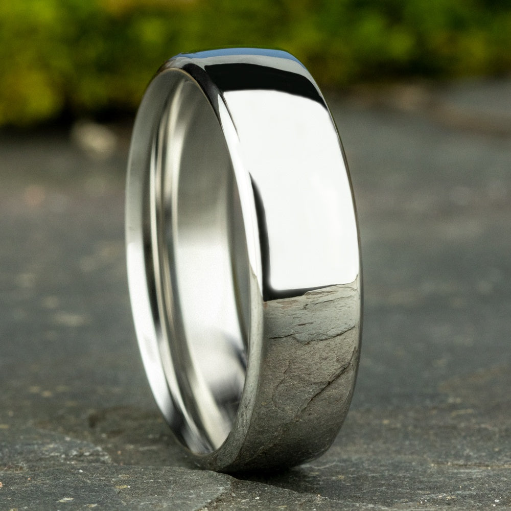 Euro Comfort-Fit® Men's Wedding Band in 14K White Gold - 6.5mm Width by Benchmark