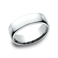 Euro Comfort-Fit® Men's Wedding Band in 14K White Gold - 7.5mm Width by Benchmark