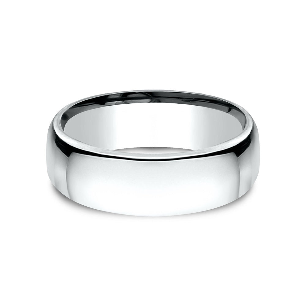 Euro Comfort-Fit® Men's Wedding Band in 14K White Gold - 7.5mm Width by Benchmark