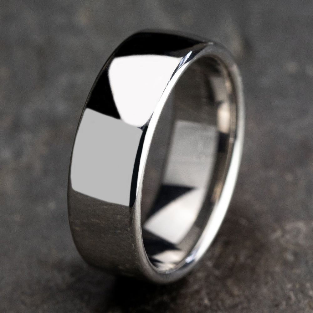 Euro Comfort-Fit® Men's Wedding Band in 14K White Gold - 7.5mm Width by Benchmark