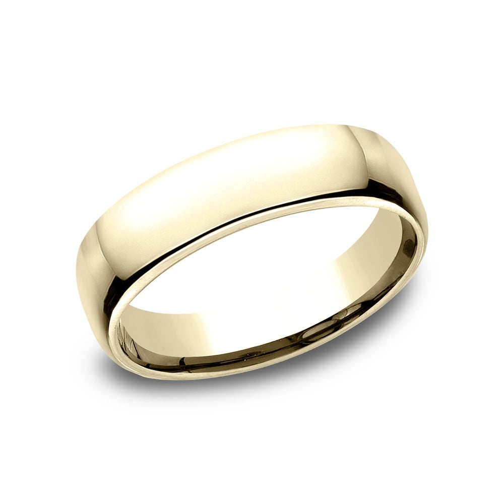 Euro Comfort-Fit® Men's Wedding Band in 14K Yellow Gold - 5.5mm Width by Benchmark