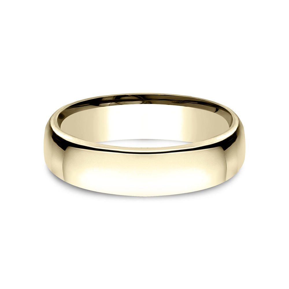Euro Comfort-Fit® Men's Wedding Band in 14K Yellow Gold - 5.5mm Width by Benchmark