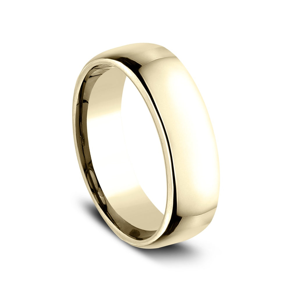 Euro Comfort-Fit® Men's Wedding Band in 14K Yellow Gold - 6.5mm Width by Benchmark