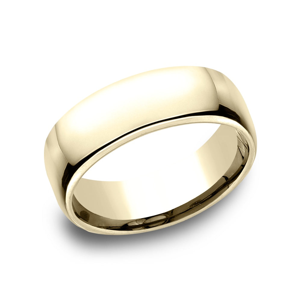 Euro Comfort-Fit® Men's Wedding Band in 14K Yellow Gold - 7.5mm Width by Benchmark