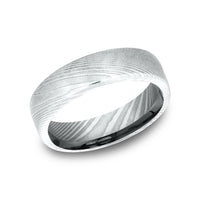 Euro Comfort-Fit® Men's Wedding Band in Damascus Steel - 6.5mm by Forge