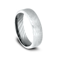 Euro Comfort-Fit® Men's Wedding Band in Damascus Steel - 6.5mm by Forge