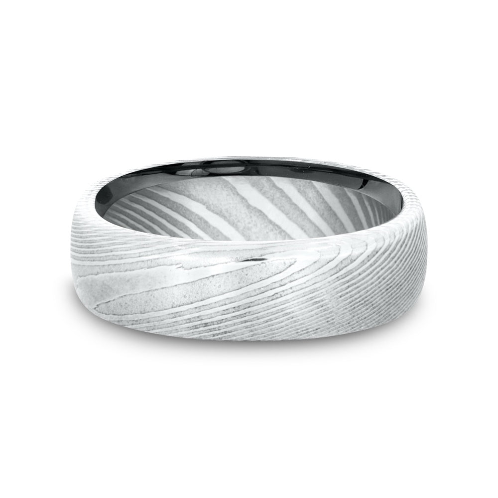 Euro Comfort-Fit® Men's Wedding Band in Damascus Steel - 6.5mm by Forge