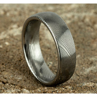 Euro Comfort-Fit® Men's Wedding Band in Damascus Steel - 6.5mm by Forge