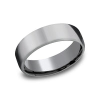 Euro Comfort-Fit® Men's Wedding Band in Grey Tantalum - 6.5mm by Tantalum