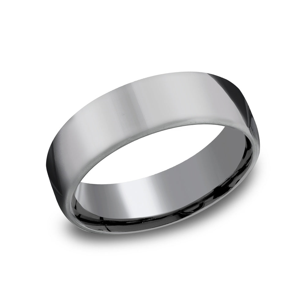 Euro Comfort-Fit® Men's Wedding Band in Grey Tantalum - 6.5mm by Tantalum