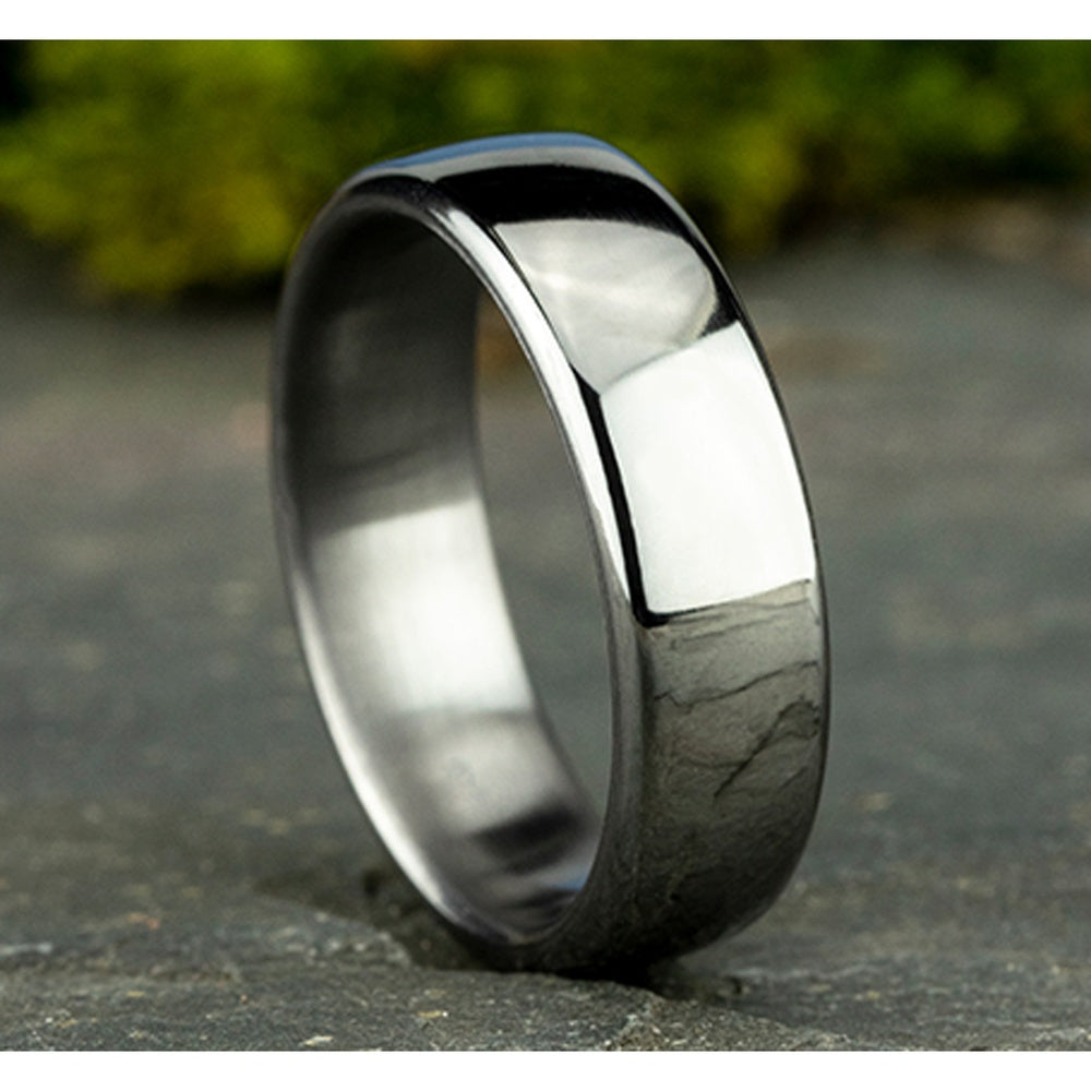 Euro Comfort-Fit® Men's Wedding Band in Grey Tantalum - 6.5mm by Tantalum