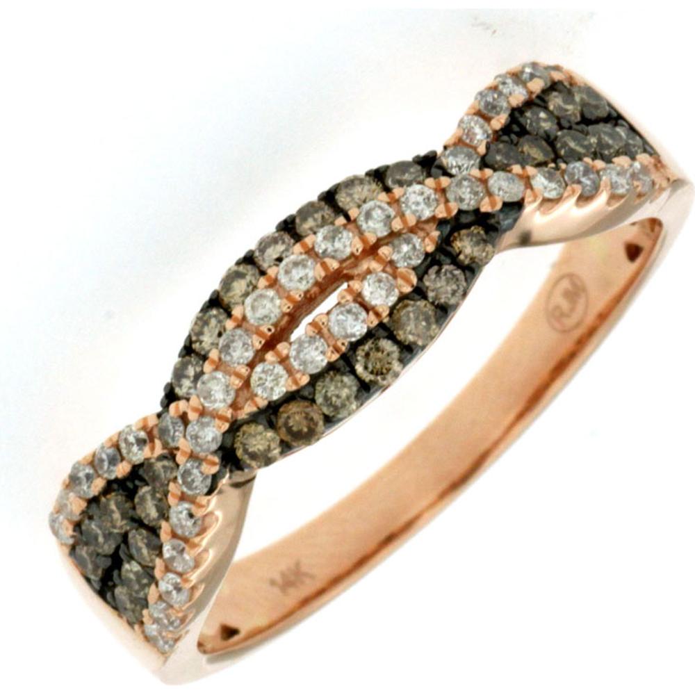 Exquisite 14K Rose Gold Diamond & Brown Diamond Ring - Perfe Carat for Every Occasion