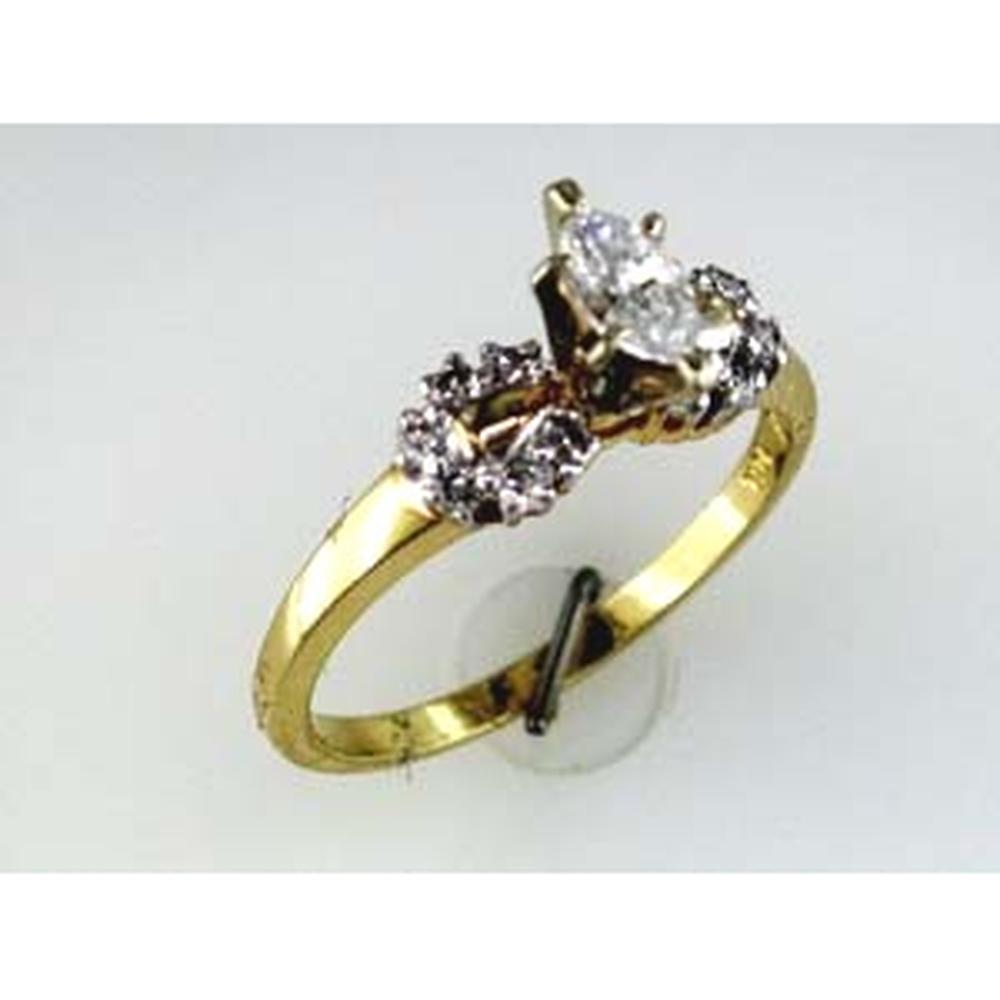 Exquisite 14K Yellow Gold 0.30 Carat Marquise Diamond Engagement Ring