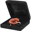 Exquisite David Webb Carved Coral Dolphin Brooch - 18K Gold & Platinum Diamond Accent