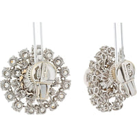 Exquisite David Webb Platinum Vintage Cluster Pearl Earrings - 20.00 Carat Total Diamond Weight